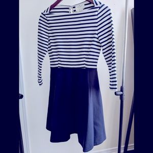 Kate Spade Navy Blue Space Stripe Selma Dress